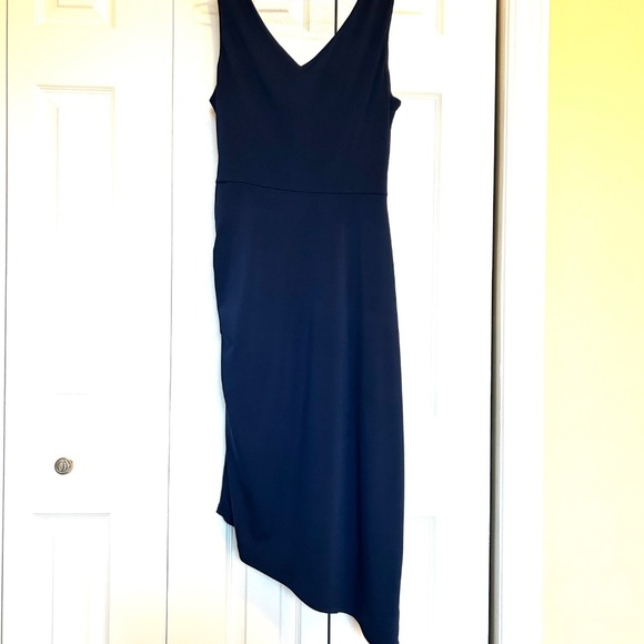 NWT Sam Edelman Navy Ruched Bodycon Sleeveless Midi Dress Size 6 - Picture 4 of 16